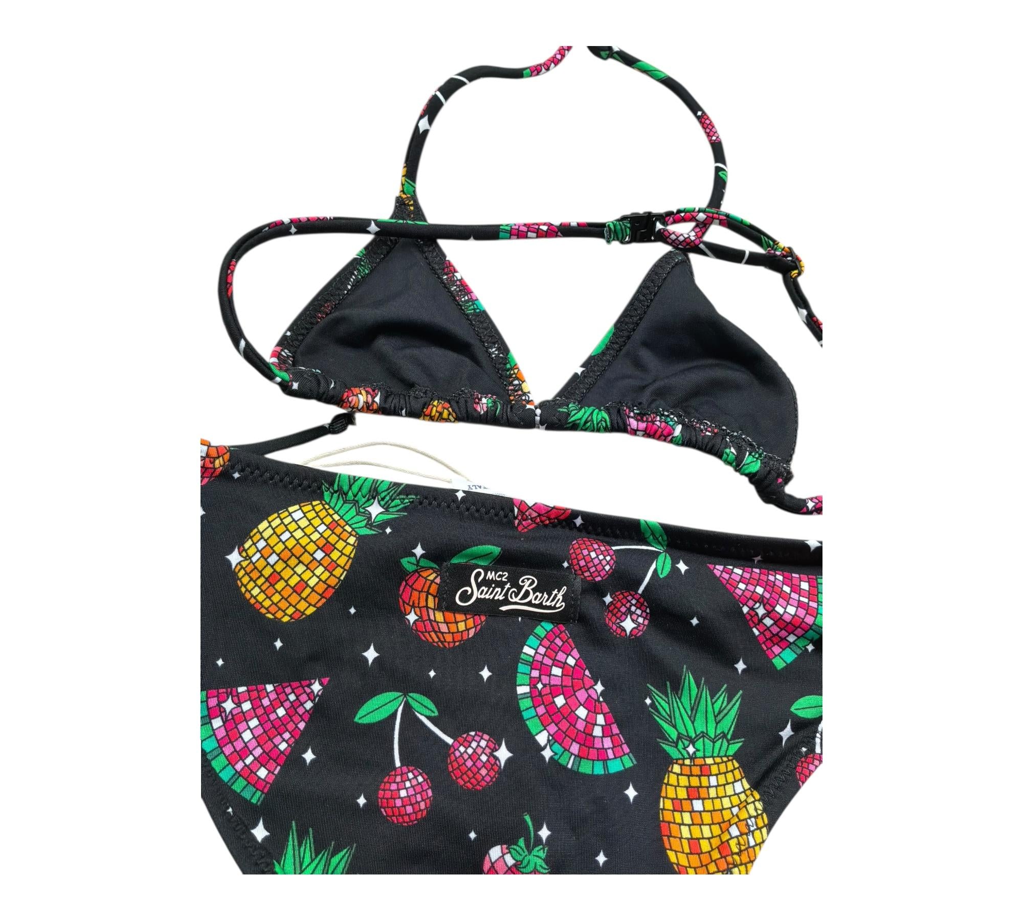 Saint Barth Costume 2 Pezzi Triangolo-Mutandina Tinta Unita per Bambina HOLLY NERO SAINT BARTH 