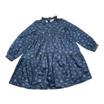 TRUSSARDI abito manica lunga tinta unita con stampa cani Blu per Bambina TGA25020 BLU TRUSSARDI 