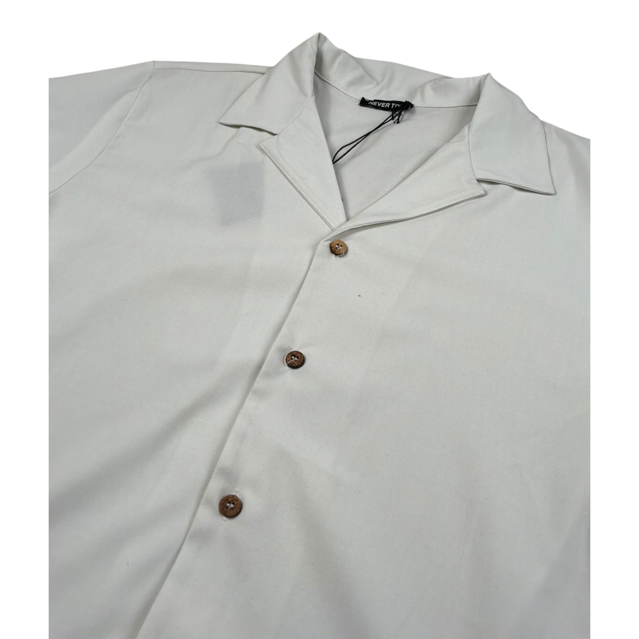 Never Too Camicia tinta unita Mezza Manica Panna per Bambino NT2335R PANNA NEVER TOO 