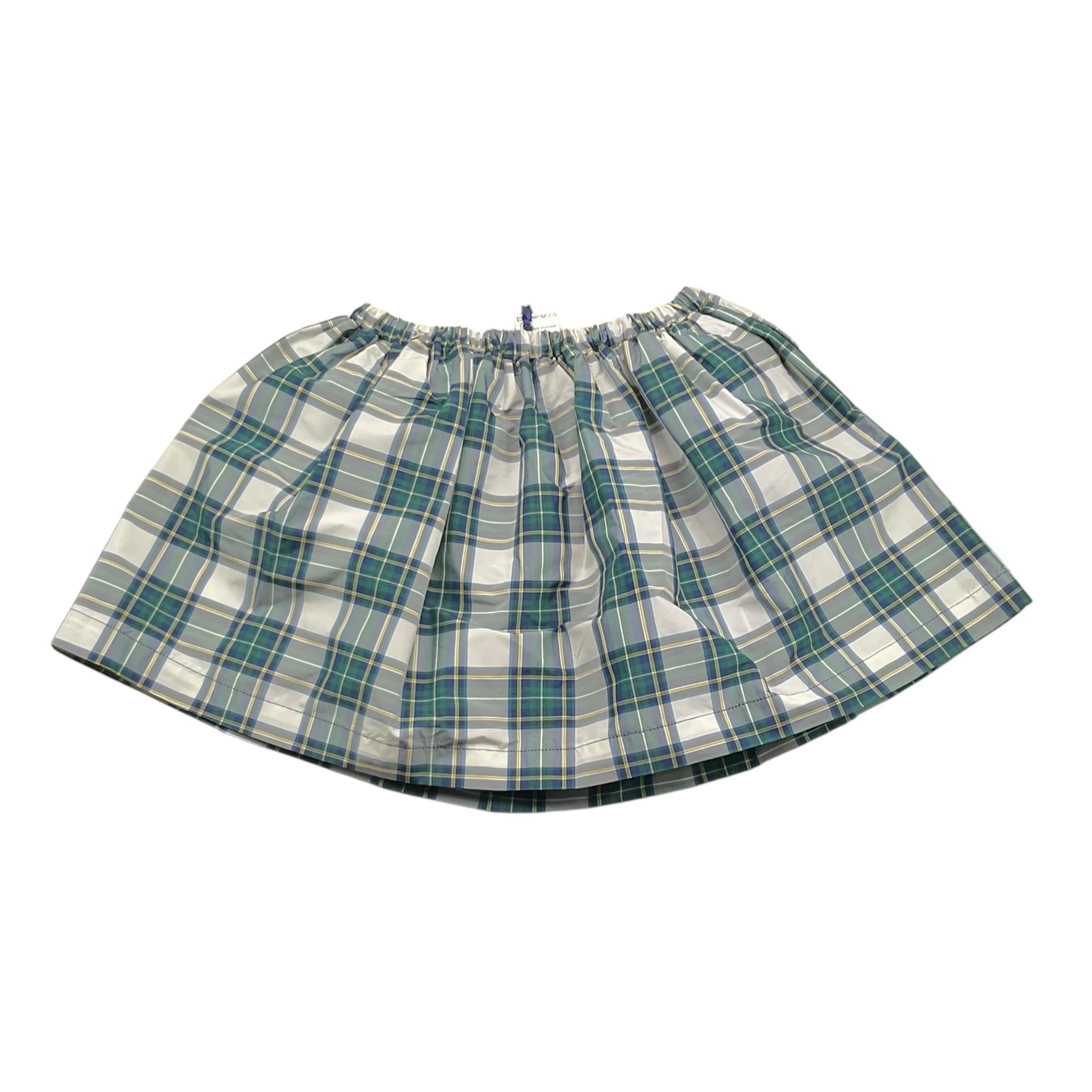 PICCOLA LUDO gonna tricolore con fantasia a quadri Verde per Bambina BS9WB027 VERDE PICCOLA LUDO 