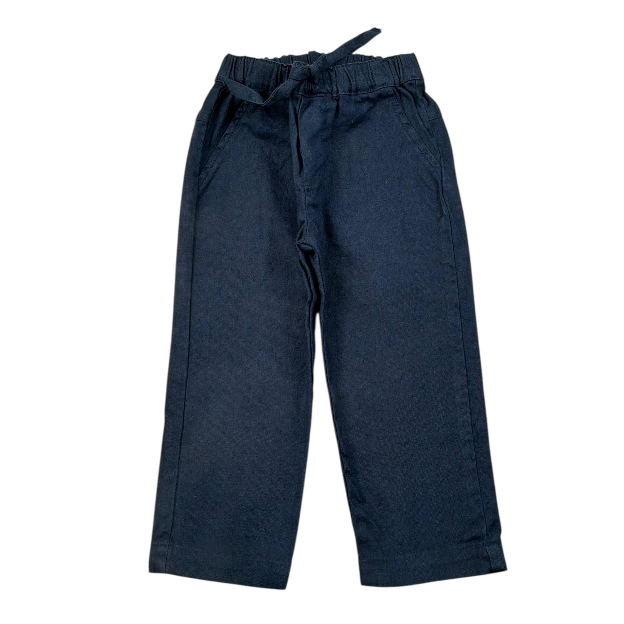 Please Pantalone Tinta Unita con Elastico In Vita per Bambino PE54300B73 BLU PLEASE 