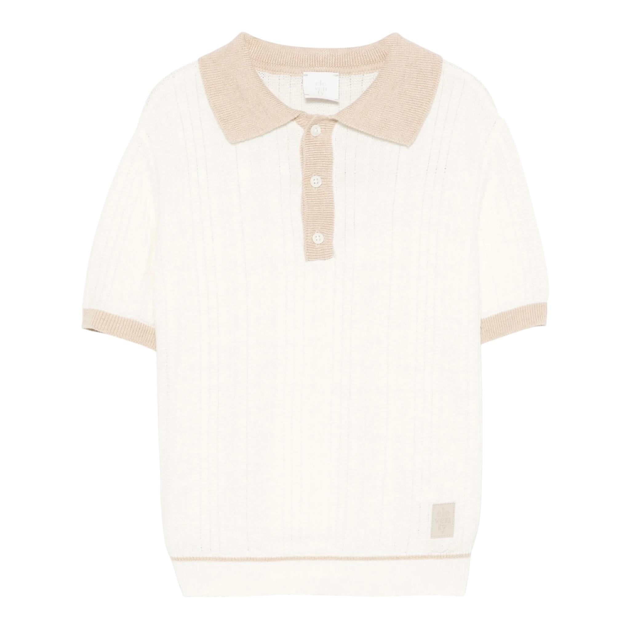 Eleventy Polo Mezza Manica Tinta Unita per Bambino EW9P01X PANNA ELEVENTY 