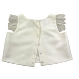 Nunzia Corinna Top Giromanica Tinta Unita con Brillantini per Bambina NJ4215984 BIANCO NUNZIA CORINNA 