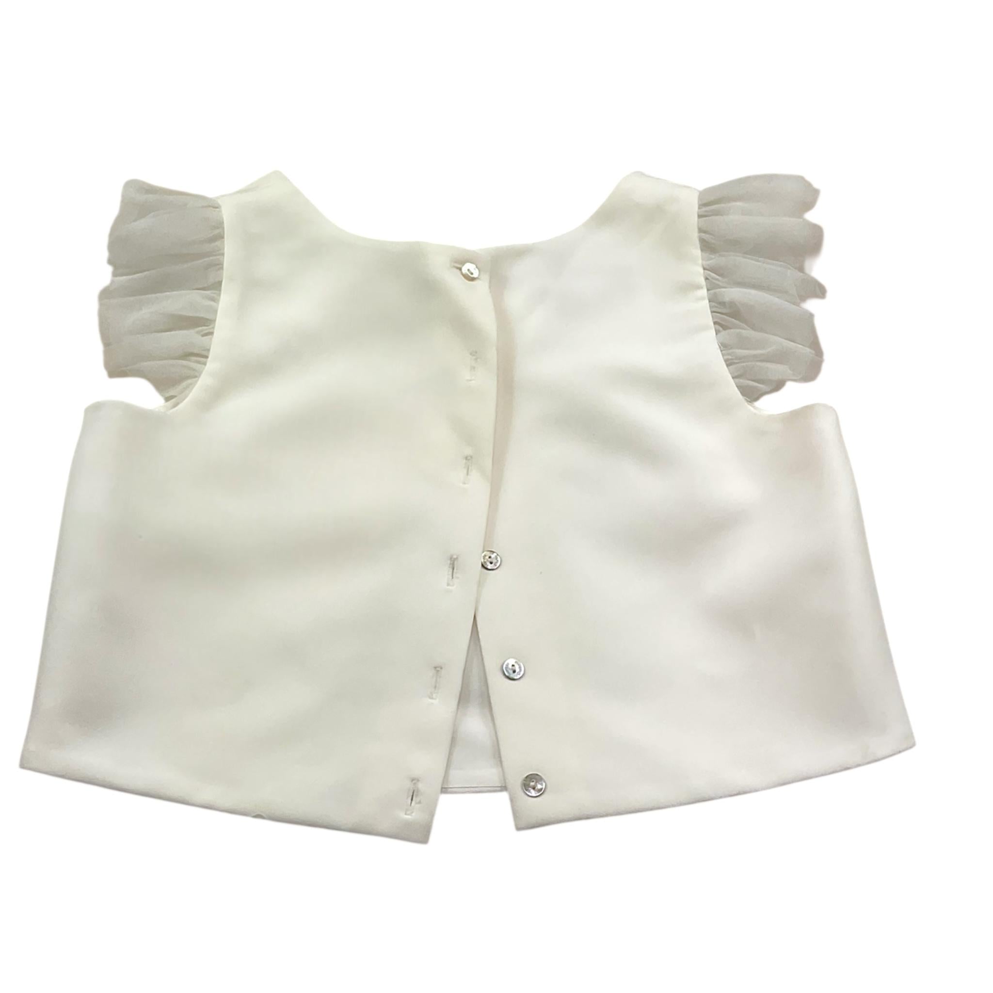 Nunzia Corinna Top Giromanica Tinta Unita con Brillantini per Bambina NJ4215984 BIANCO NUNZIA CORINNA 