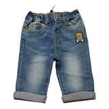 Moschino Jeans Tinta Unita con Elastico In Vita per Neonato MUP05F BLU MOSCHINO 