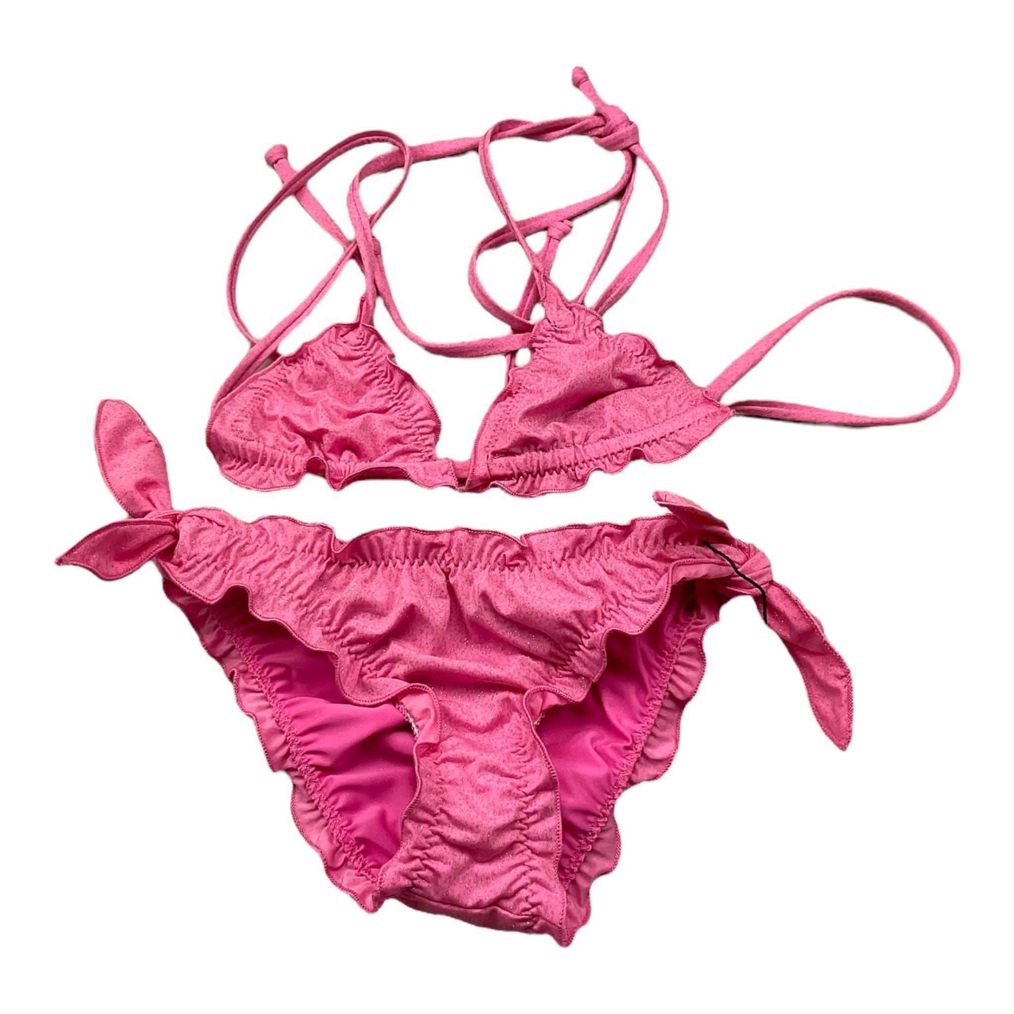 Island Coco Costume 2 Pezzi Triangolo-Mutandina per Bambina ICJ8911 ROSA ISLAND COCO 