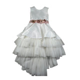 Mimilu' Abito Cerimonia Tinta Unita Giromanica per Bambina 2177 BIANCO MIMILU' 