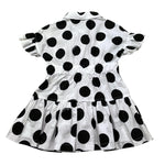 Monnalisa Abito Mezza Manica Tinta Unita con Stampa Pois per Bambina 11A910 BIANCO MONNALISA 