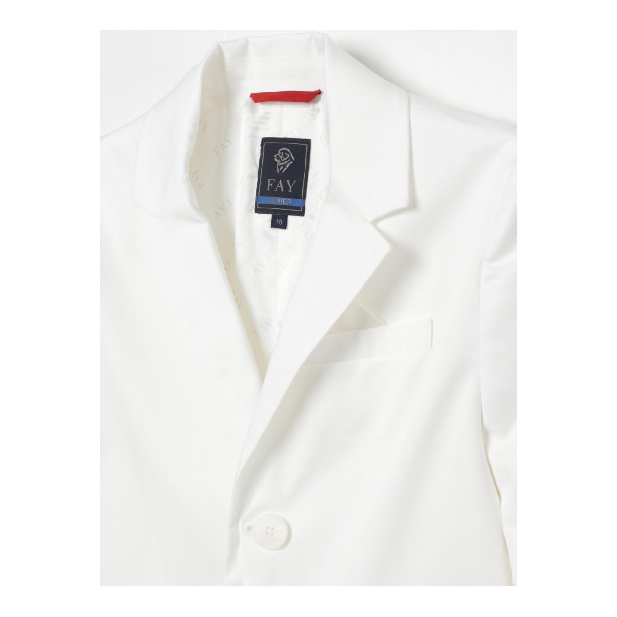 Fay Giacca Tinta Unita per Bambino FW2P84 BIANCO FAY 