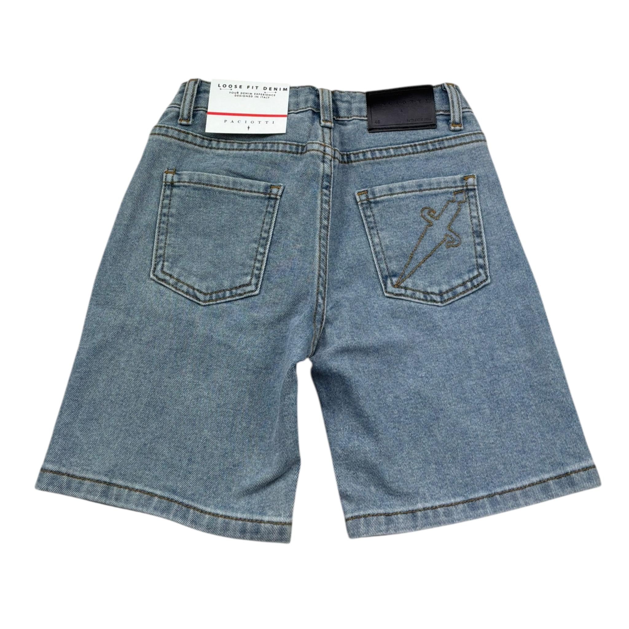 Cesare Paciotti Bermuda In Denim Tinta Unita per Bambino BMP5161BX AZZURRO CESARE PACIOTTI 