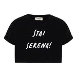 Dixie T-Shirt Tinta Unita Girocollo con Stampa per Bambina MBA1030G64 NERO DIXIE 