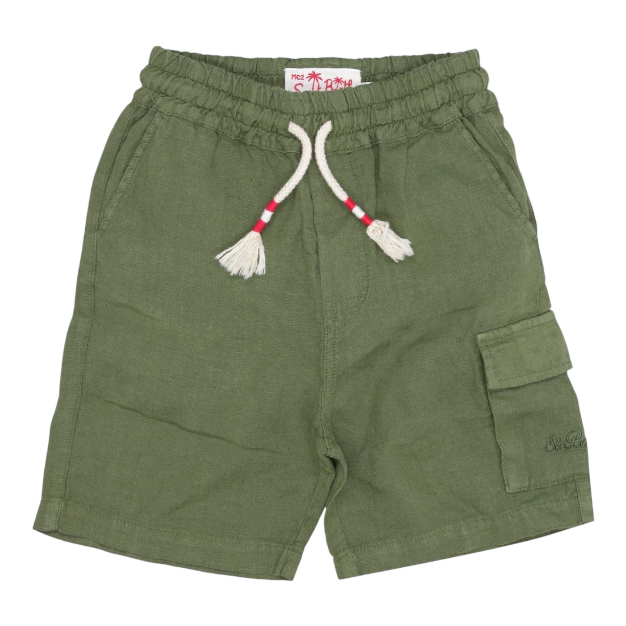 Saint Barth Bermuda Tinta Unita con Elastico In Vita per Neonato MERSEILLE VERDE SAINT BARTH 