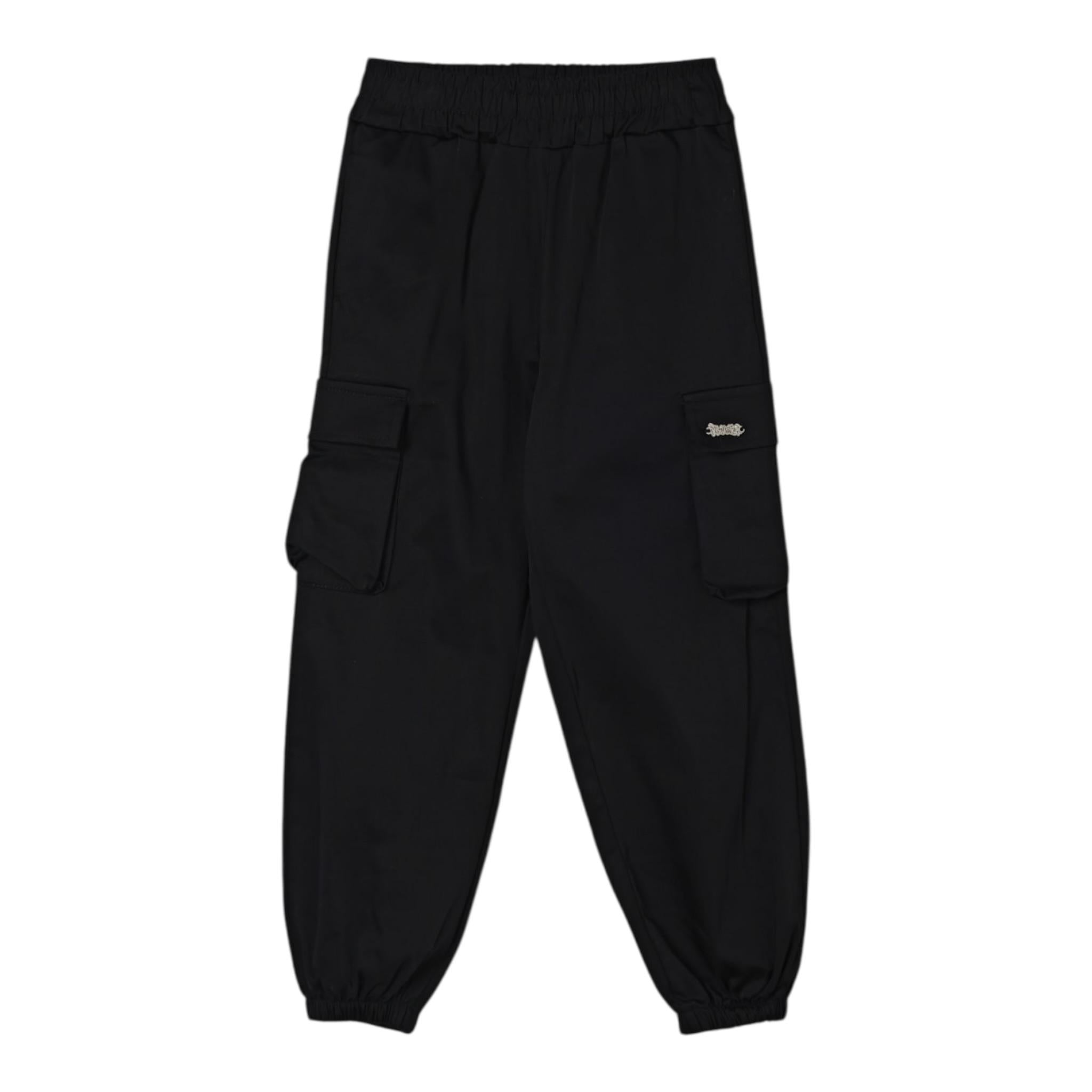 Disclaimer Pantalone Tinta Unita con Elastico In Vita per Bambina 25EDK58536 NERO DISCLAIMER 