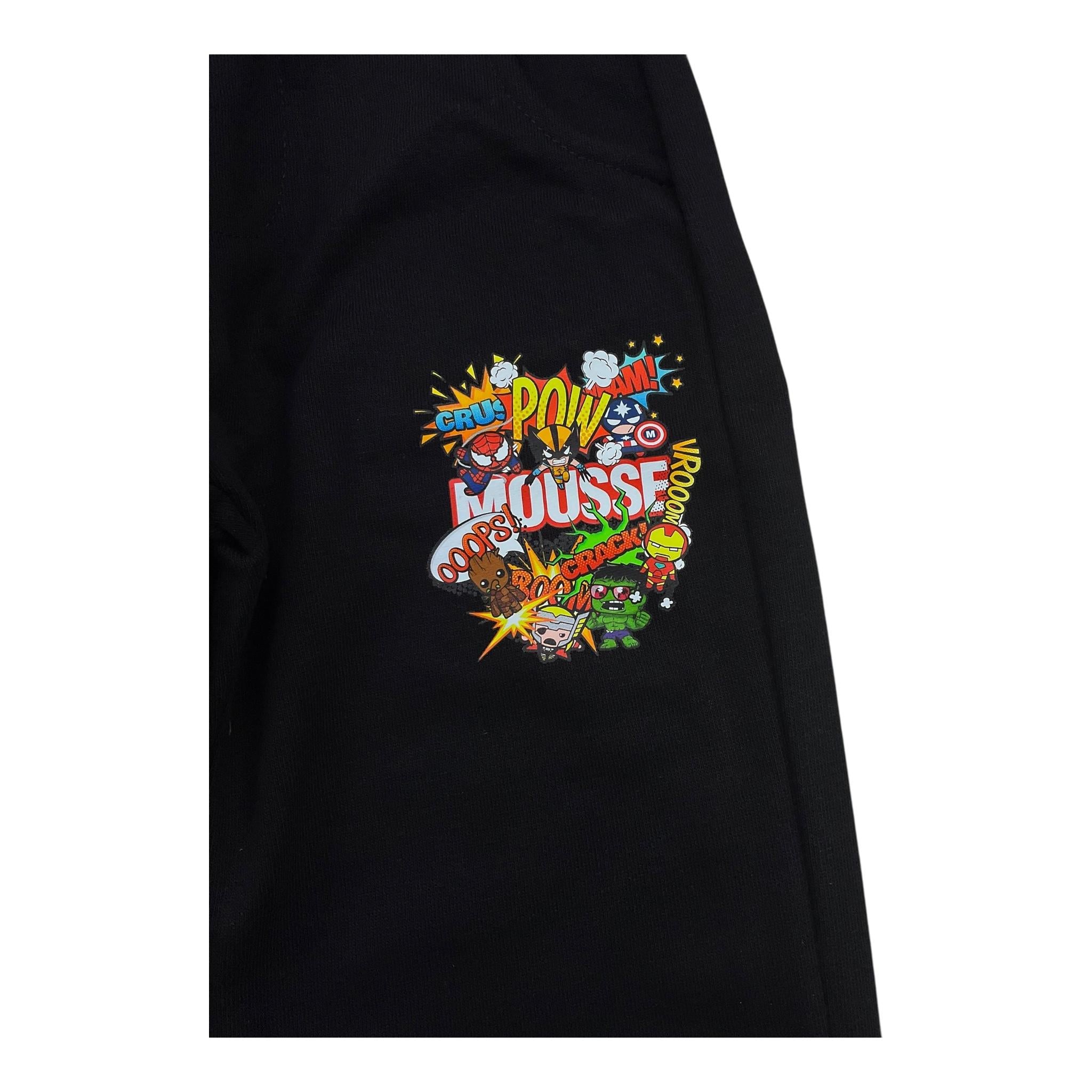 MOUSSE pantalone tinta unita modello tuta con stampa Nero per Bambino HKPG371R NERO MOUSSE 