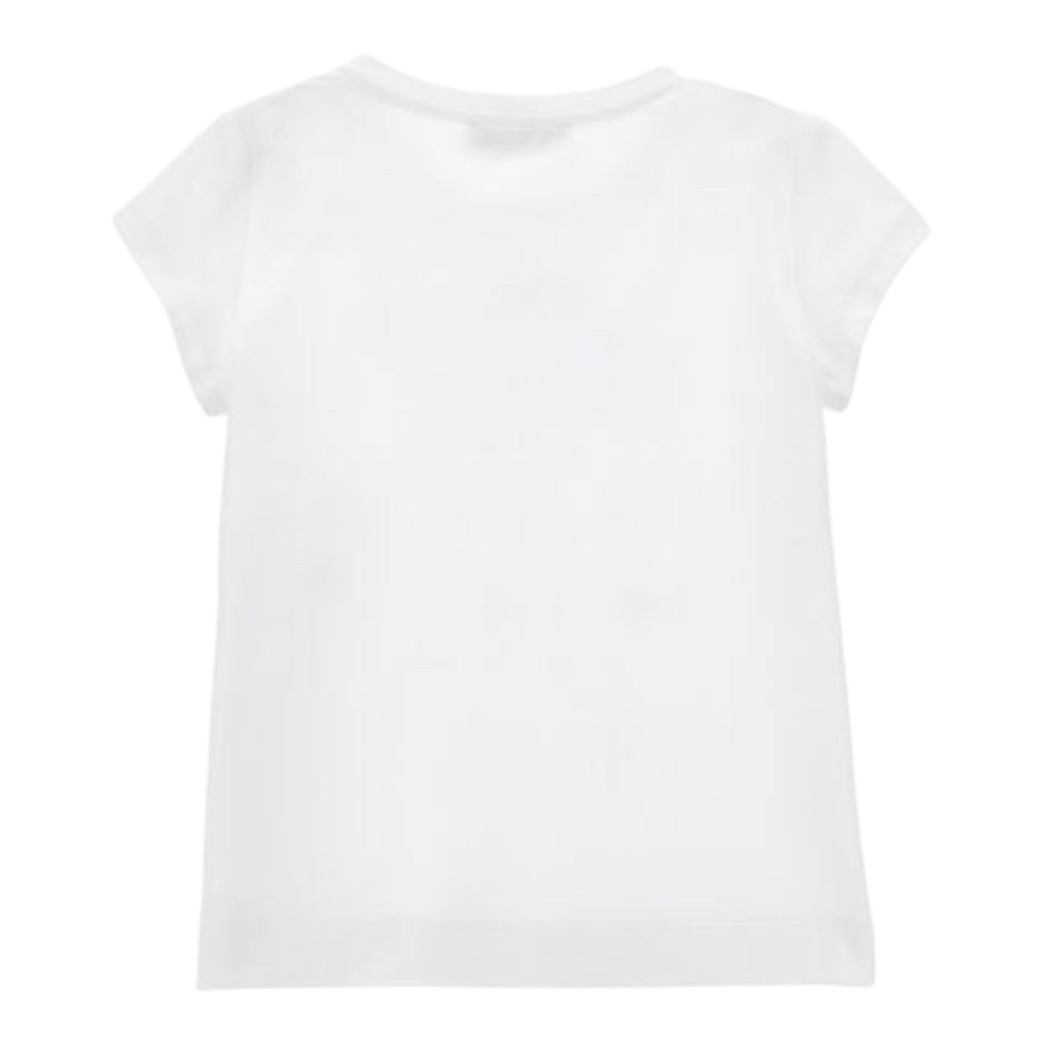 Monnalisa T-Shirt Girocollo Tinta Unita con Brillantini per Bambina 115622 BIANCO MONNALISA 