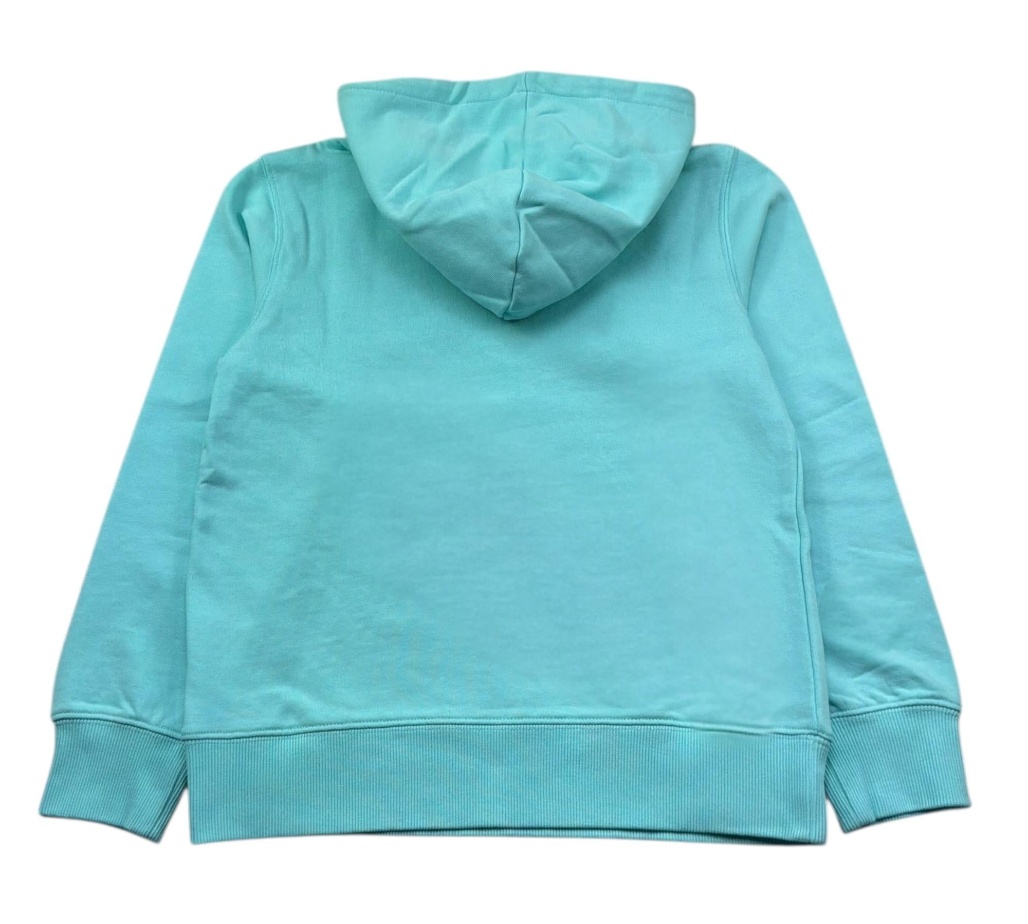 Sun68 Felpa Chiusa con Cappuccio Tinta Unita con Logo per Bambina F34332 VERDE ACQUA SUN68 