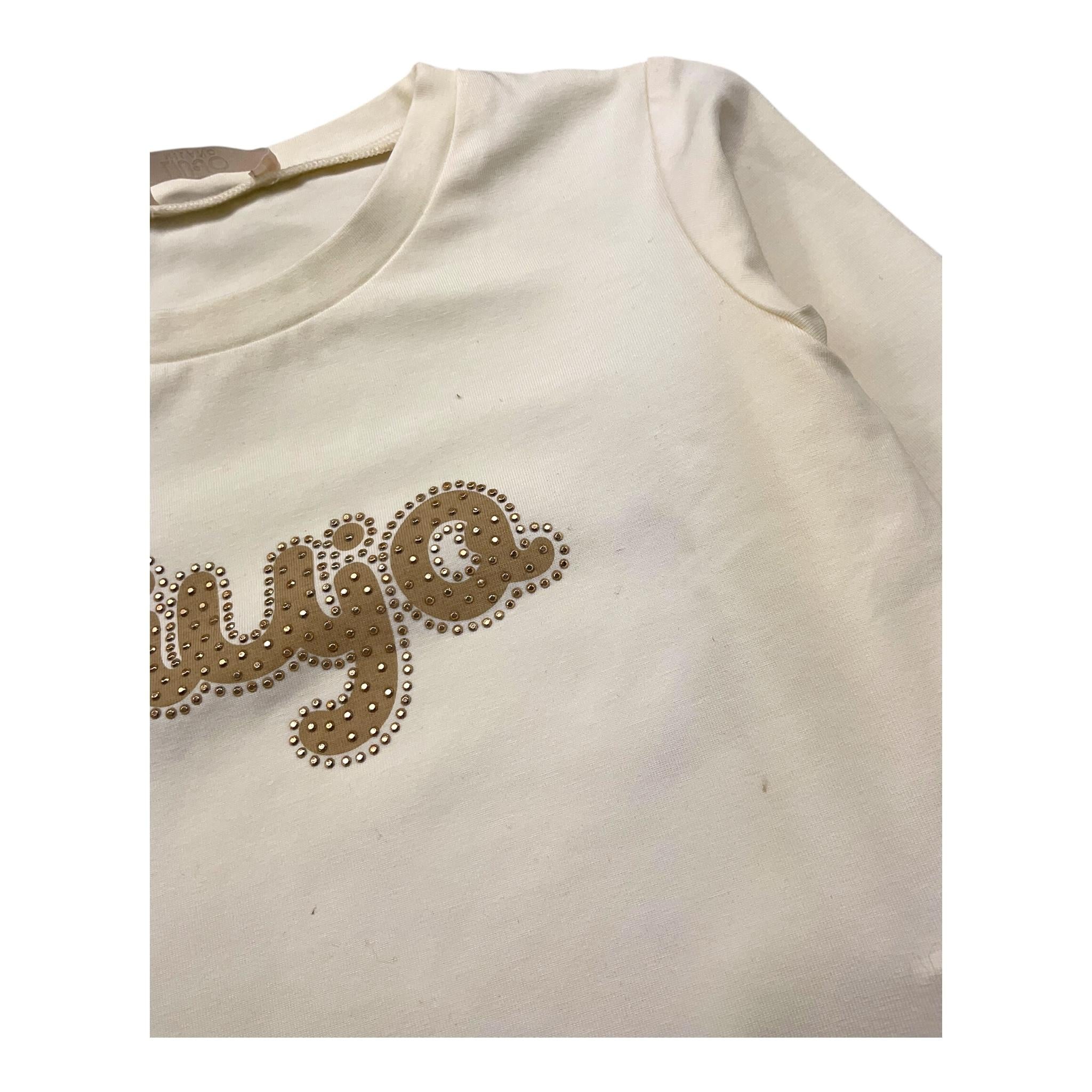 Liu Jo Shirt Tinta Unita Girocollo con Brillantini per Neonata KF4069X PANNA LIU JO 