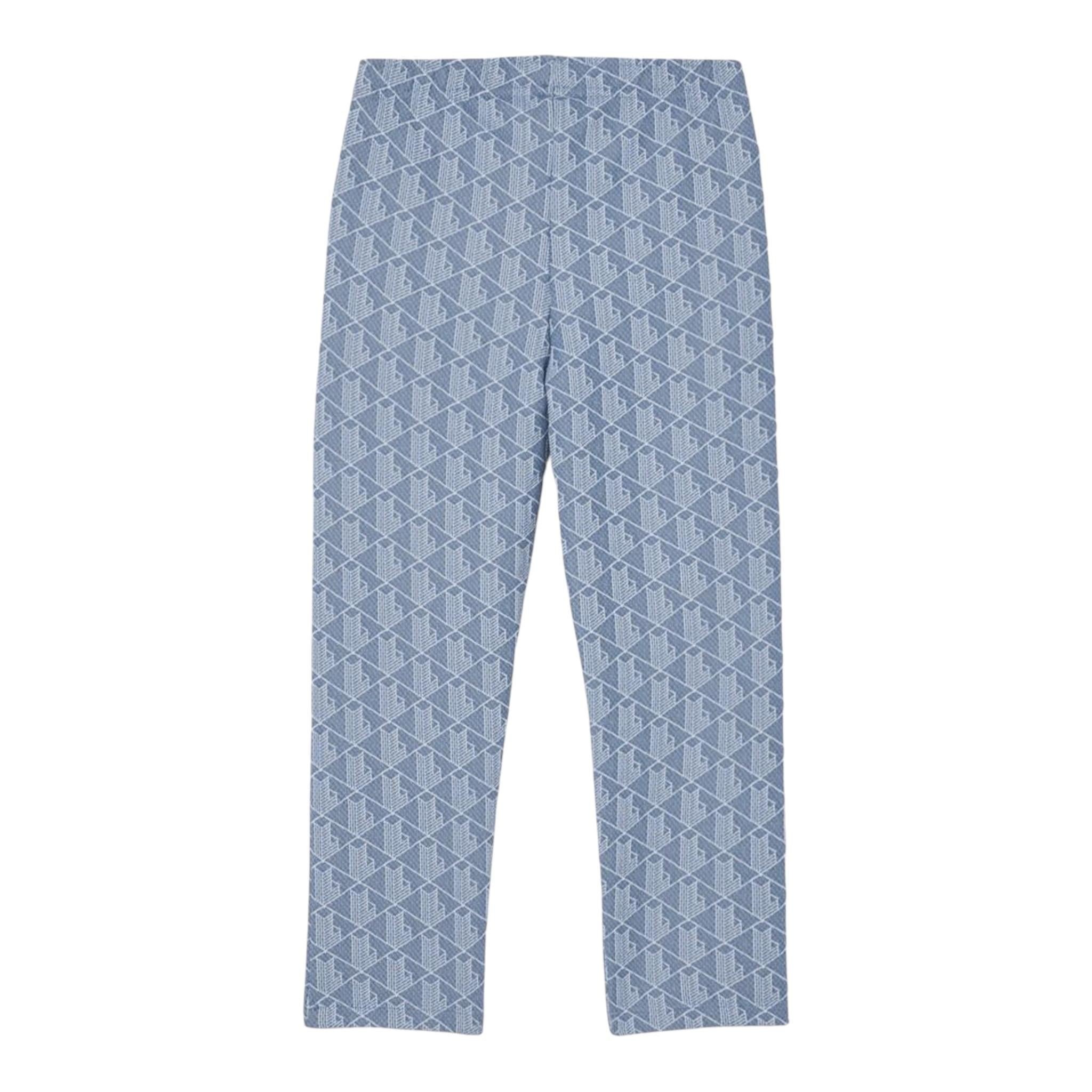 Lacoste Pantalone Tinta Unita con Stampa E Elastico In Vita per Bambino XJ1232 AZZURRO LACOSTE 