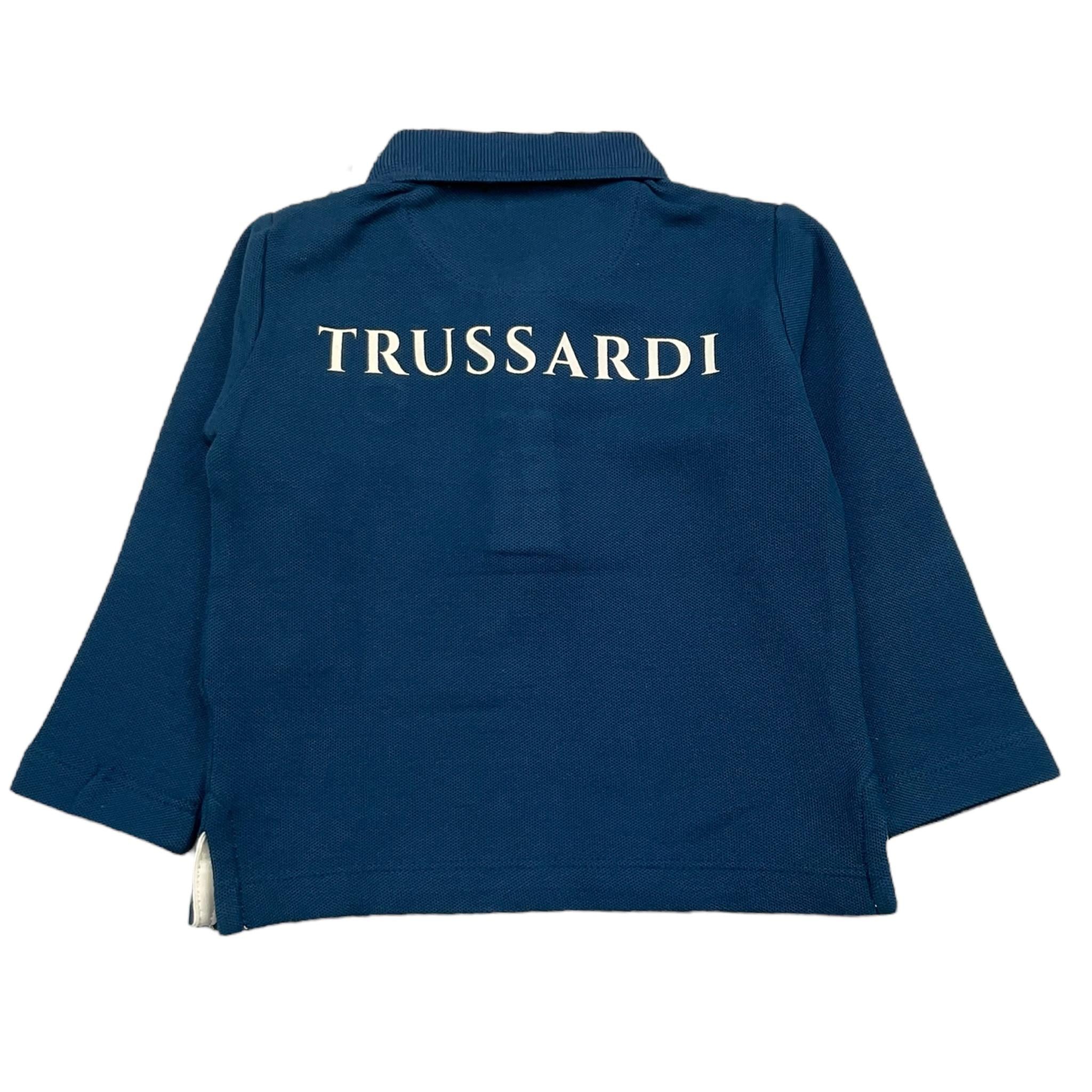 TRUSSARDI polo manica lunga tinta unita Blu per Neonato TIA24081PO BLU TRUSSARDI 