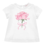 Monnalisa T-Shirt Girocollo con Stampa Tinta Unita per Neonata 39E602 BIANCO MONNALISA 