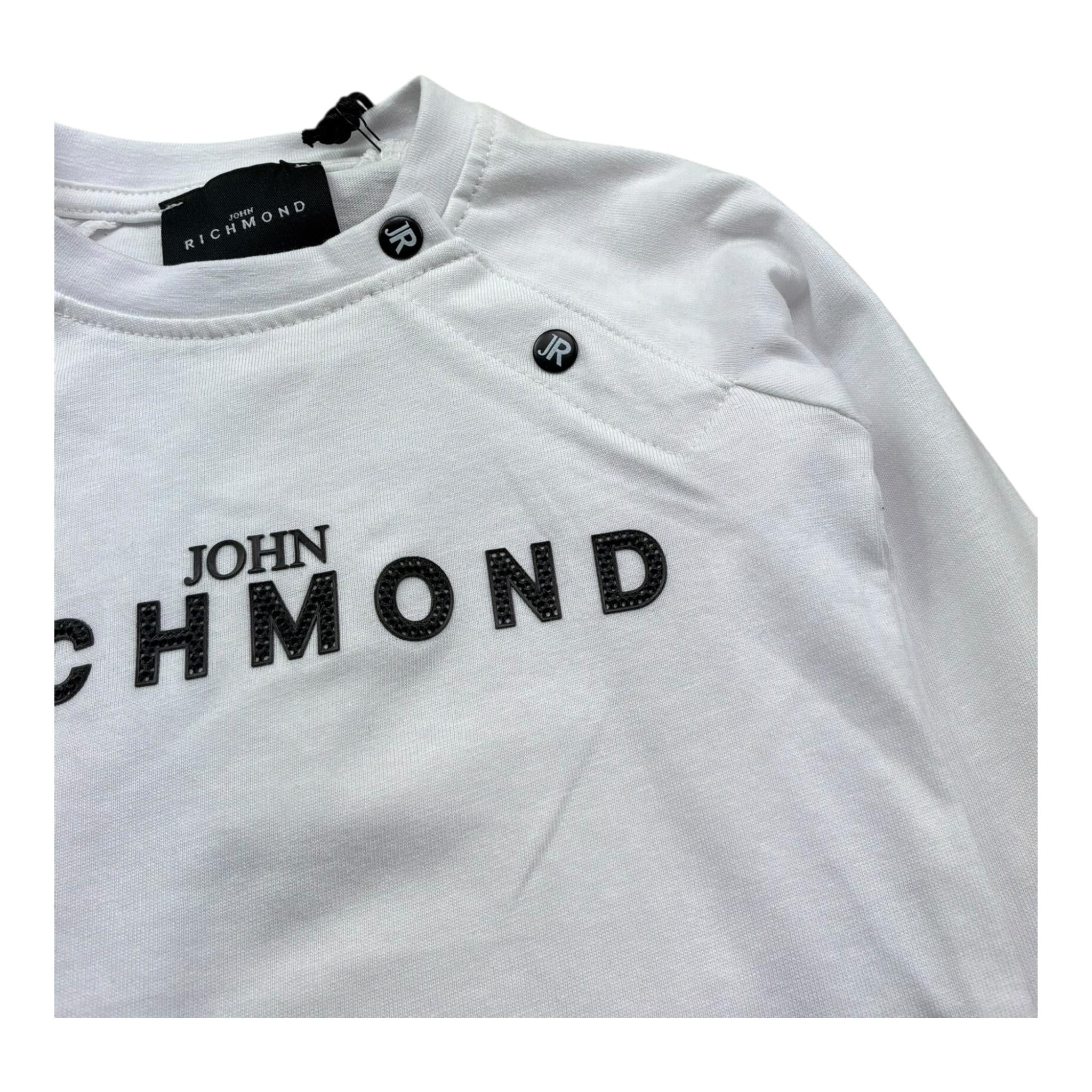 John Richmond Shirt Girocollo Tinta Unita con Logo per Neonato RIP26041TS BIANCO JOHN RICHMOND 