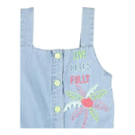 Billieblush Tuta Intera Tinta Unita In Denim con Ricami per Bambina U20947 AZZURRO BillIEBLUSH 