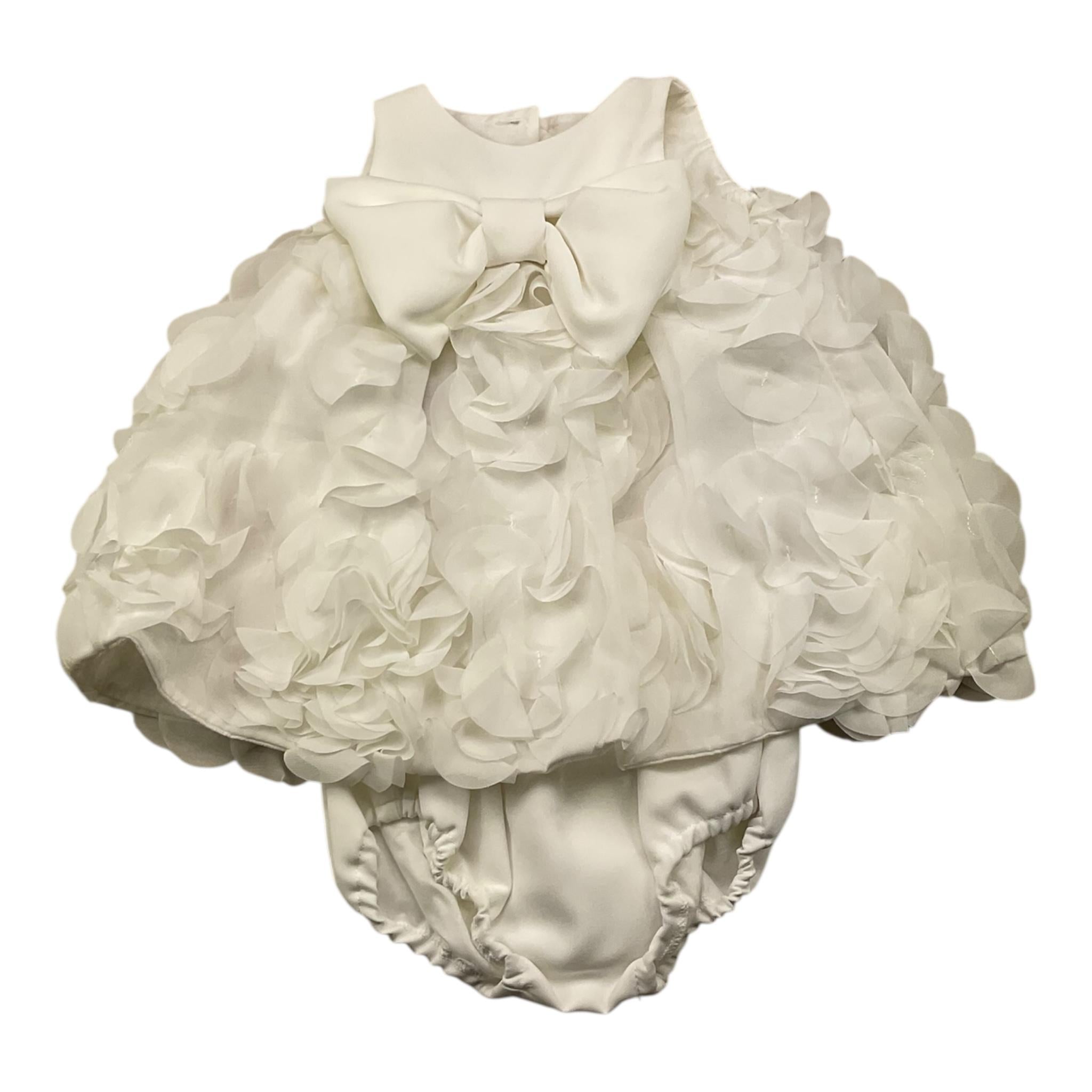 LA STUPENDERIA abito giromanica tinta unita cn culotte Bianco per Neonata CBAB54 BIANCO LA STUPENDERIA 