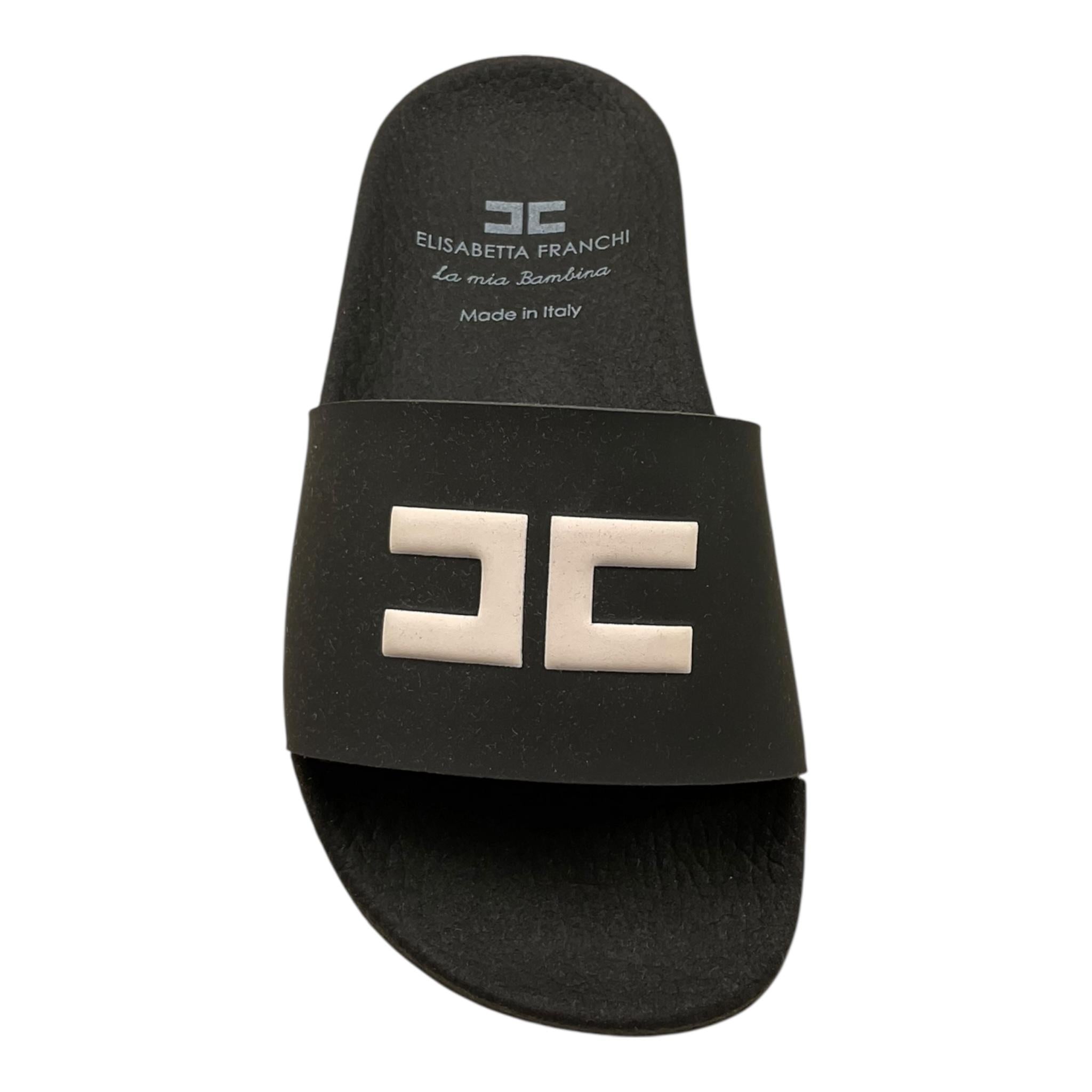 Elisabetta Franchi Ciabatte Tinta Unita con Logo per Bambina F3A0E0074 NERO ELISABETTA FRANCHI 