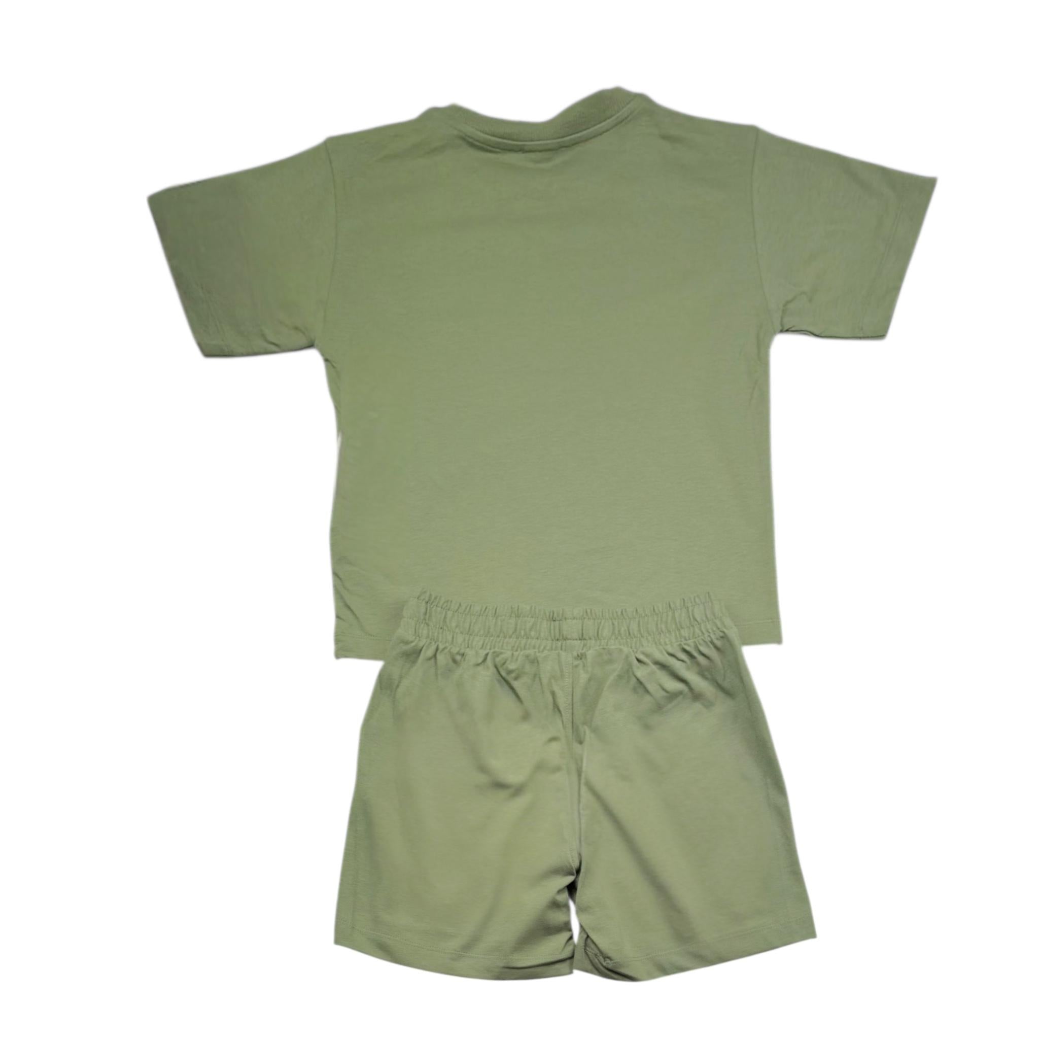Moschino Completo 2 Pezzi Short-T-Shirts per Bambino HUG00Y VERDE MOSCHINO 