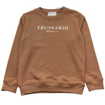 Trussardi Felpa Chiusa Girocollo Tinta Unita con Logo per Bambino TBP26013FE MARRONE TRUSSARDI 