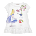 Monnalisa Maxi T-Shirt Girocollo Tinta Unita con Brillantini per Bambina 19E620X BIANCO MONNALISA 