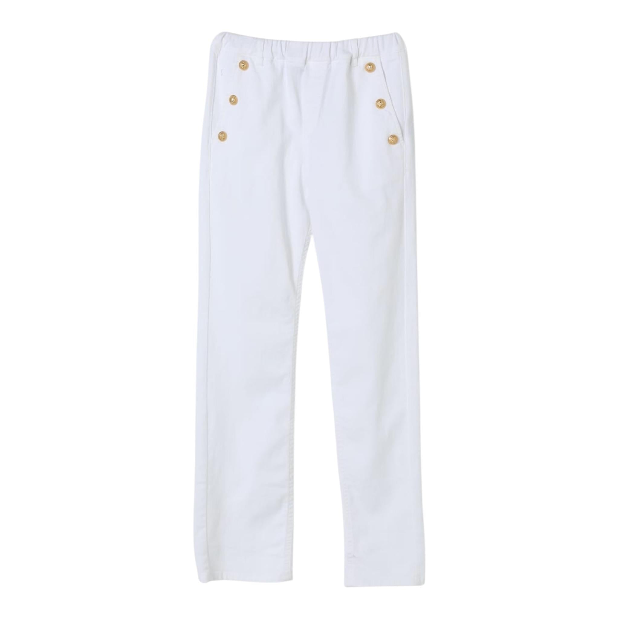 Balmain Pantalone Tinta Unita con Elastico In Vita per Bambina BW6Q5 BIANCO BALMAIN 