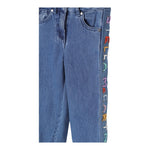 Stella Mccartney Jeans Tinta Unita con Logo Laterale per Bambina TW6E40 BLU STELLA McCARTNEY 