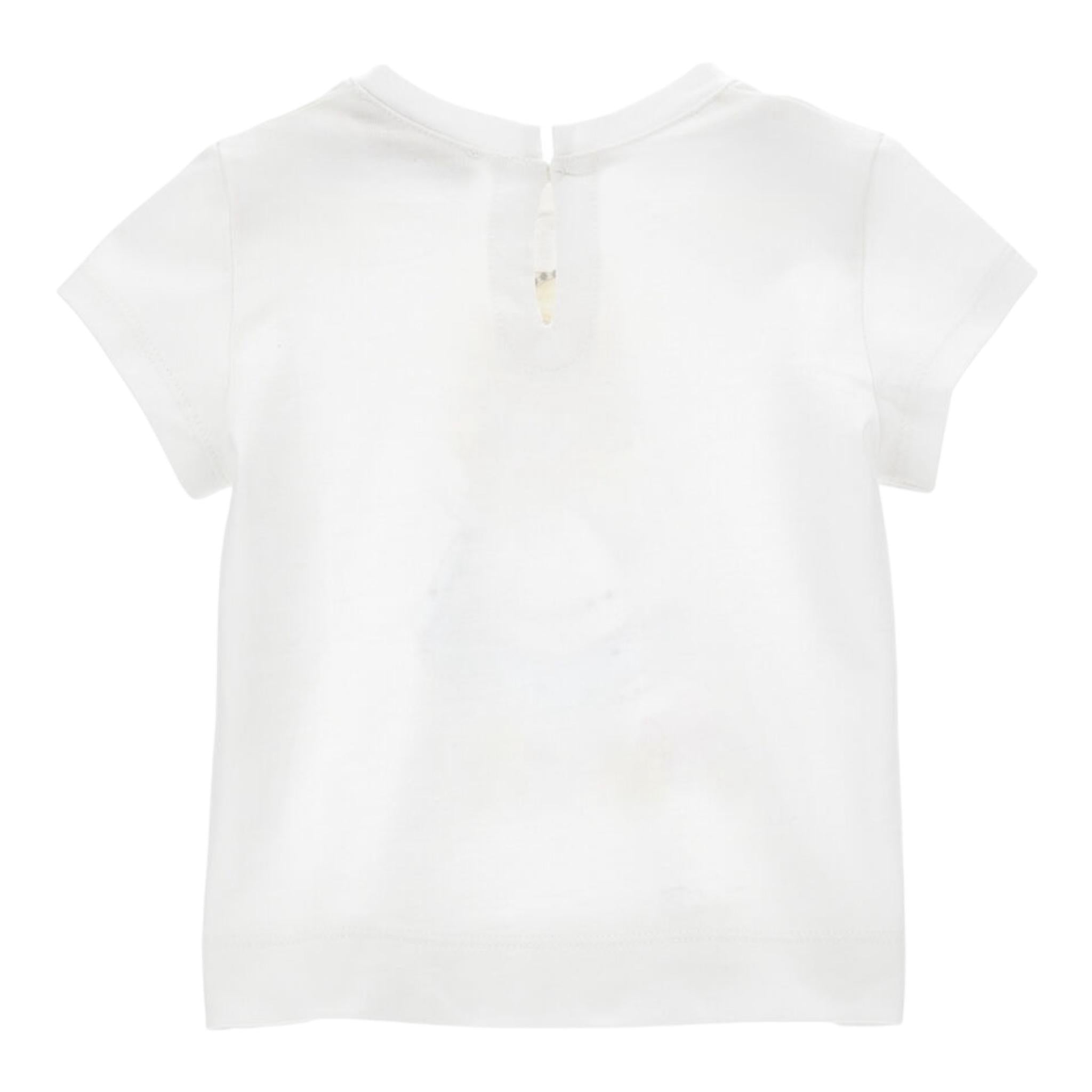 Monnalisa T-Shirt Girocollo Tinta Unita con Stampa per Neonata 39E614X BIANCO MONNALISA 