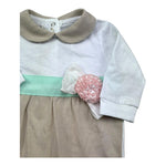 Isabel & Martinez Tutina Manica Lunga Bicolore per Neonata IM25N416 BIANCO/BEIGE ISABEL & MARTINEZ 