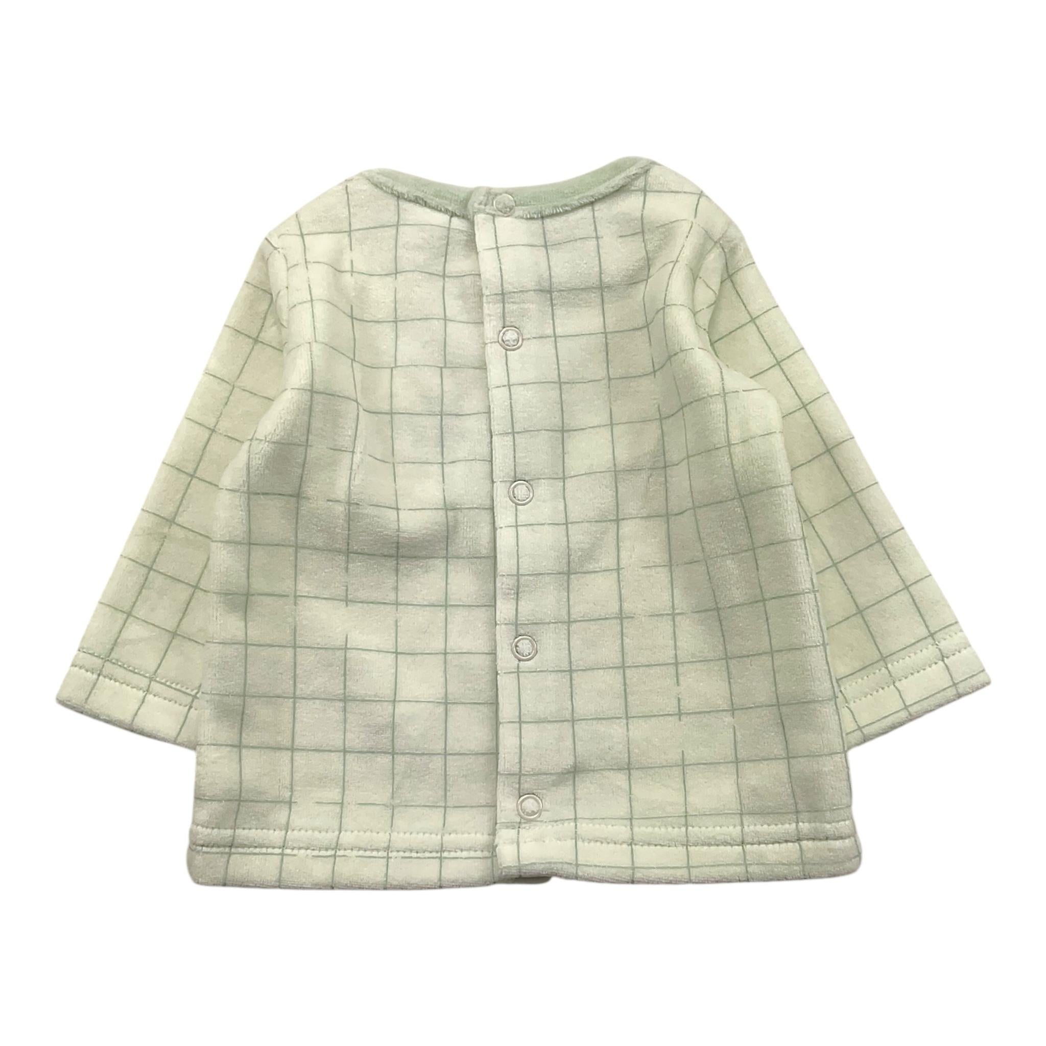 YATSI BABY maglia in velluto tinta unita con stampa Verde per Neonato 24200209 VERDE YATSI BABY 