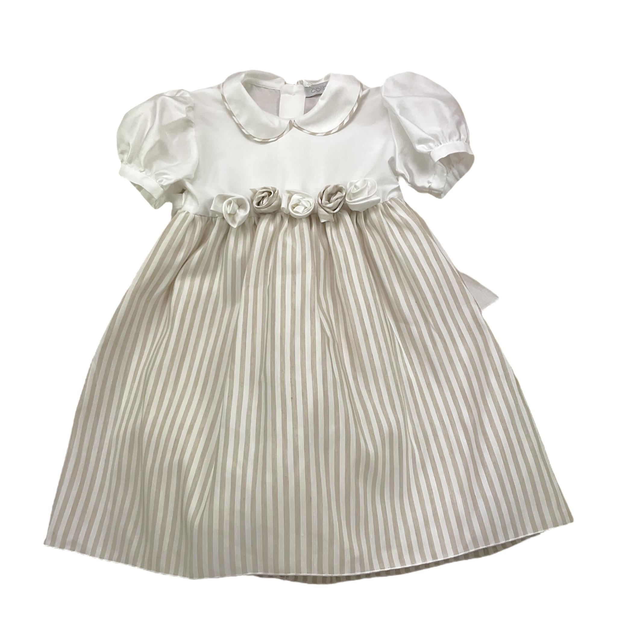 Colibri Abito Mezza Manica Bicolore con Fantasia A Righe per Neonata 4ATCTCP5F BIANCO/BEIGE COLIBRI 