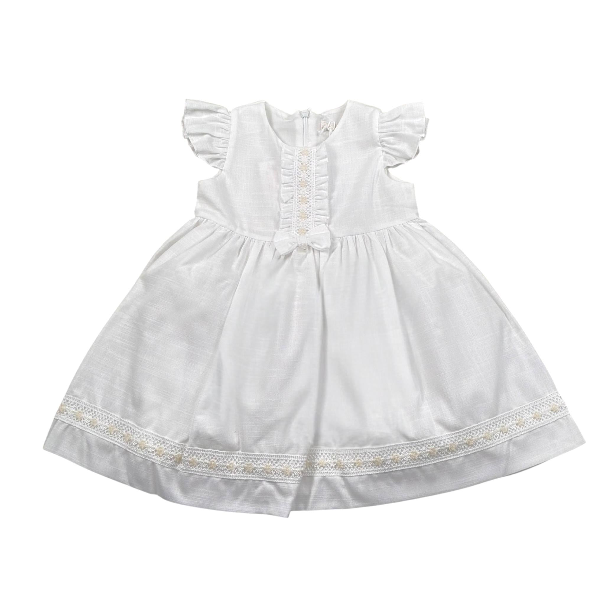 Ninnaoh Abito Cerimonia Tinta Unita con Ricami per Neonata E24AB76 BIANCO NINNAOH 