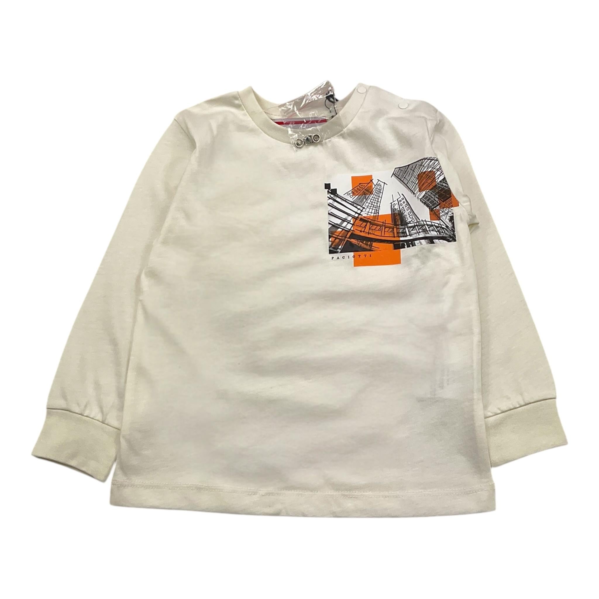 CESARE PACIOTTI shirt girocollo tinta unita con stampa Panna per Neonato TSP5368B PANNA CESARE PACIOTTI 