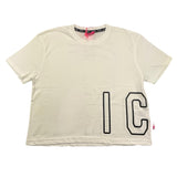 ICON t-shirt girocoll tinta unita con logo Bianco per Bambina IGKS035505 BIANCO ICON 
