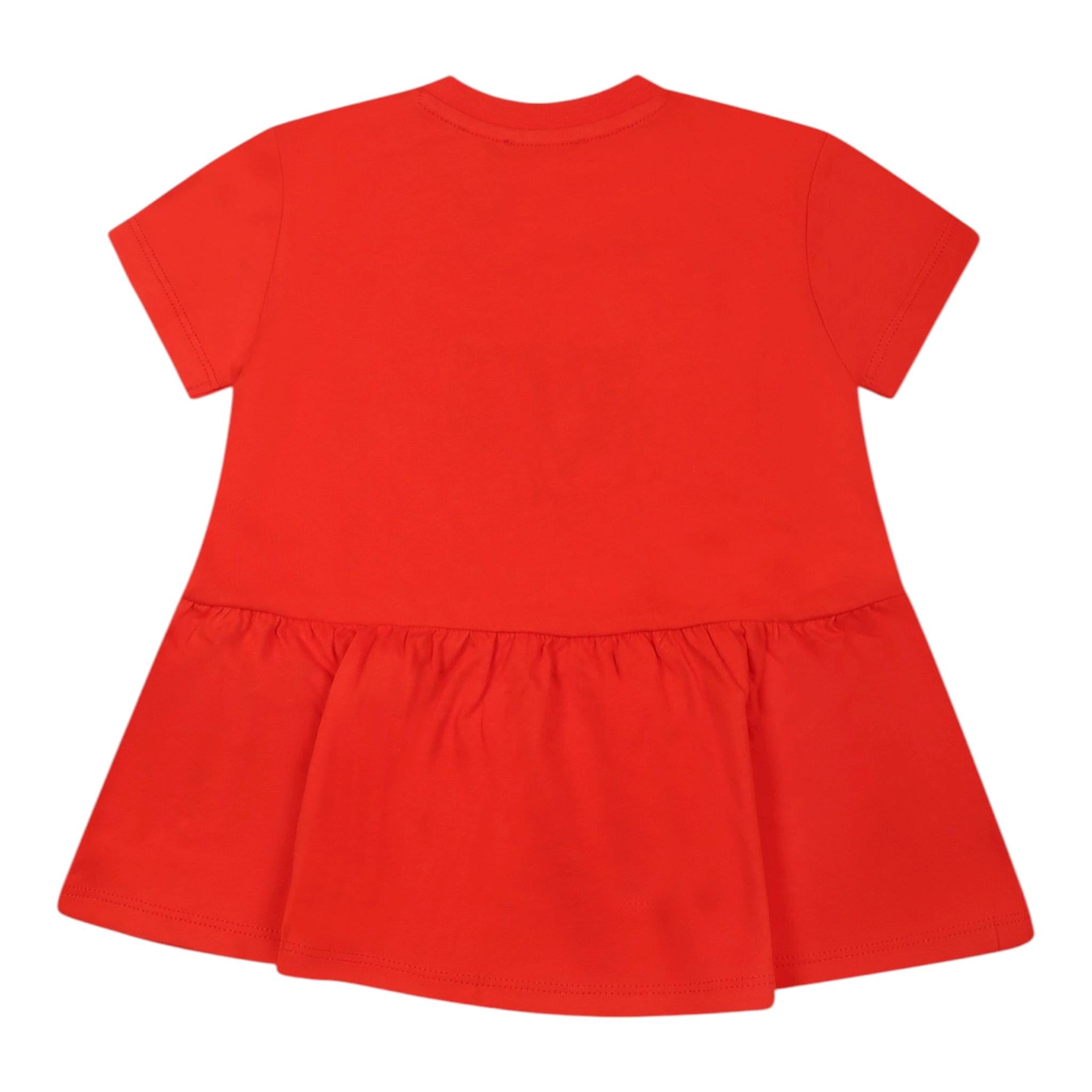 Kenzo Abito Mezza Manica Tinta Unita con Logo per Neonata K60941 ROSSO KENZO 