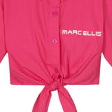 Marc Ellis Camicia Modello Crop Tinta Unita con Logo per Bambina JMJSH14155 FUXIA MARC ELLIS 