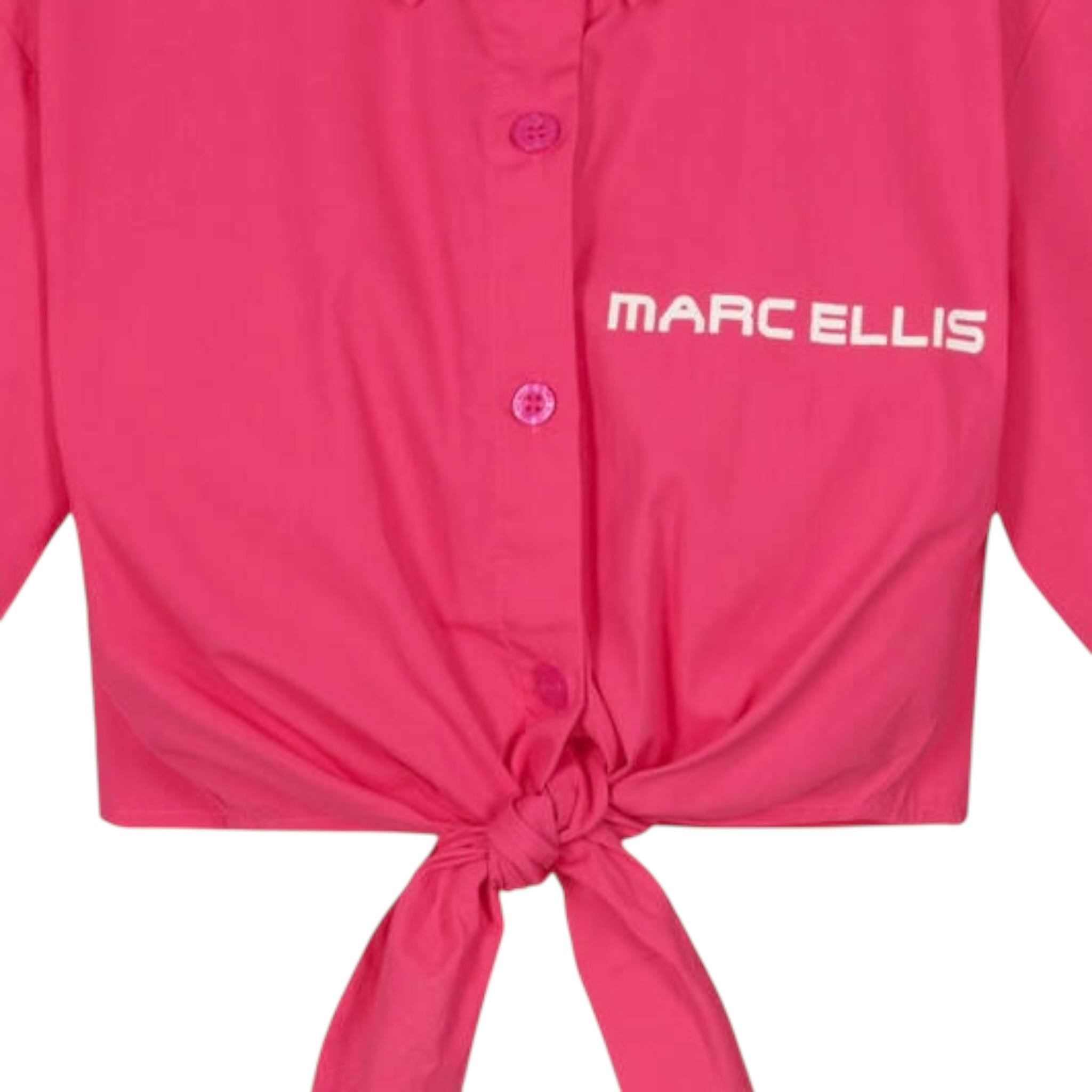 Marc Ellis Camicia Modello Crop Tinta Unita con Logo per Bambina JMJSH14155 FUXIA MARC ELLIS 