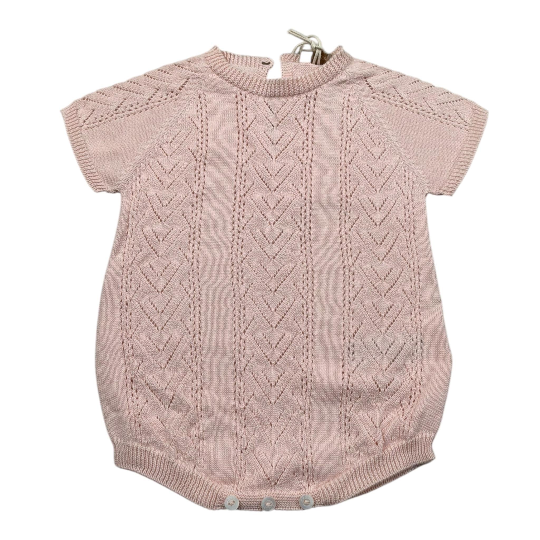 Wedoble Pagliaccetto Mezza Manica Tinta Unita con Trafori per Neonata V2502305B ROSA WEDOBLE 