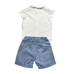 Barcellino Completo 2 Pezzi T-Shirt-Bermuda per Neonato 9367 BIANCO/AZZURRO BARCELLINO 