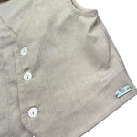 Le Bebe' Gilet Tinta Unita con Fantasia A Righe per Neonato LBB5403 BEIGE LE BEBE' 