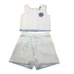 Etro Completo 2 Pezzi Top-Short Tinta Unita per Bambina GU3A40 BIANCO ETRO 