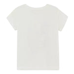 Monnalisa T-Shirt Girocollo Tinta Unita con Stampa Fiori per Bambina 717604S9 PANNA MONNALISA 