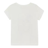 Monnalisa T-Shirt Girocollo Tinta Unita con Stampa Fiori per Bambina 717604S9 PANNA MONNALISA 
