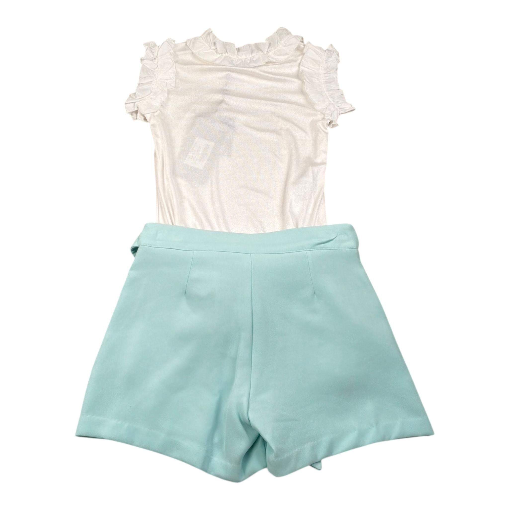 Fun & Fun Completo 2 Pezzi Body-Short Bicolore per Neonata FNCBBD01057X BIANCO/AZZURRO FUN & FUN 